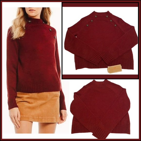 Copper Key Sweaters - NWT COPPER KEY MOCK NECK BUTTON L/S SWEATER Sz S